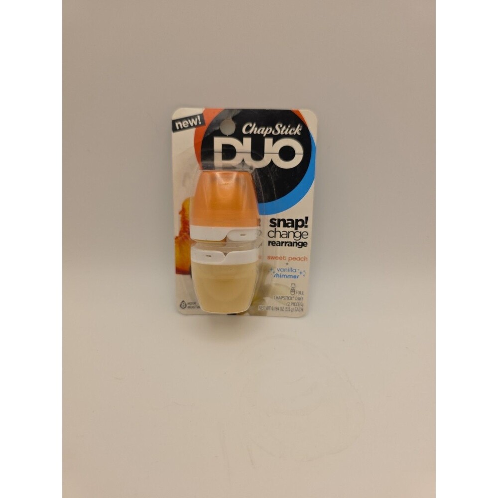 RARE Discontinued ChapStick DUO Sweet Peach + Vanilla Shimmer Sealed HTF NEW